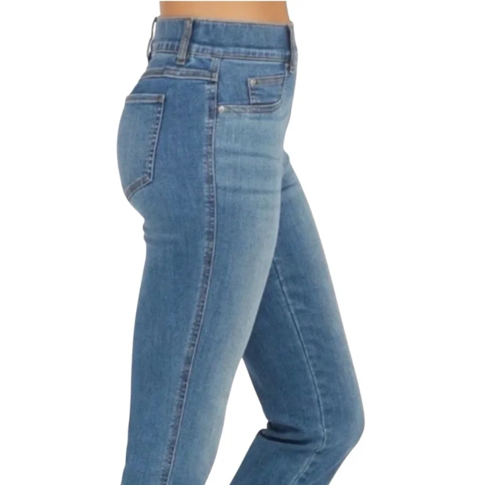 Spanx High Rise Straight Leg Pull On Stretch Jeans Vintage Indigo Womens 1X Tall - Picture 2 of 11